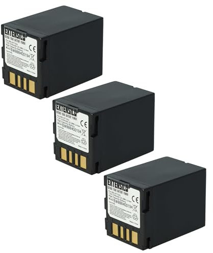 EXTENSILO 3X batería Compatible con JVC GZ-MG20E, GZ-MG21, GZ-MG21U, GZ-MG21AC, GZ-MG21E, GZ-MG21EK cámara de vídeo (3150 mAh, 7,4 V, Li-Ion)