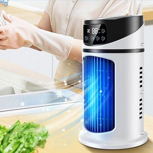 Mini Aire Acondicionado Portatil, Mini AC, Ventola del Condizionatore D'Aria Portatile Evaporativa Aria Refrigerazione con Timer Silenziosa Ventola di Raffreddamento da