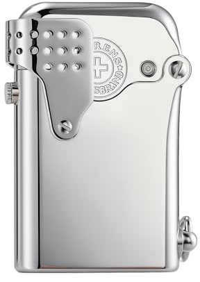 THORENS Gen 5 - Single Claw - Storm(Side-Fill)- Silver Sturmfeuerzeug | Messing, Benzin, Vintage, Retro, nachfüllbar, Softflame, Autozündung, Camping, Sammlergeschenk für Ehemann, Vater, Freund