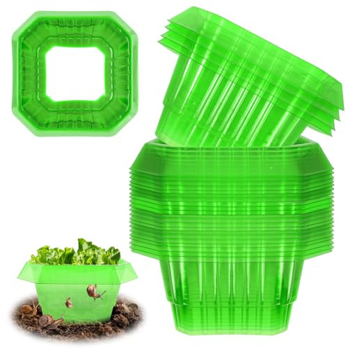 AOOWU 24 Pezzi Colletti per Lumache, Protezione Contro Lumache, Difesa Lumache, Senza Prodotti Chimici, Efficace Protezione Contro Le Lumache per Le Vostre Piante da Insalata e Cavoli