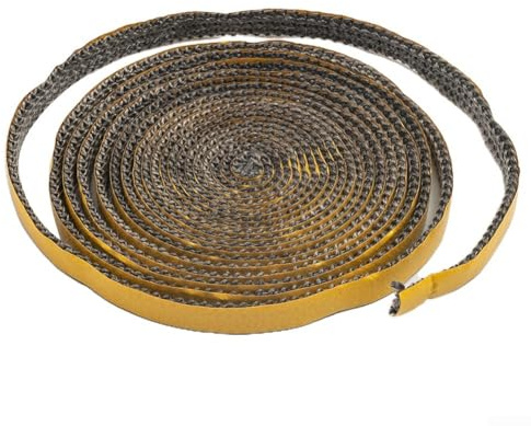 4,5 m Kamin-Dichtung, Baumwolldichtungsband für Glastür, Ofen, hochtemperaturbeständig, Ersatzdichtungsstreifen, 10 mm x 2 mm, hitzebeständiges Isolierband für Ofen, Kamintüren