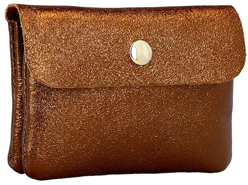 Gusti Leder Maite Porte-monnaie - Sac de rangement - Petit sac en cuir - Pour femme, bronze métallique, Porte-monnaie