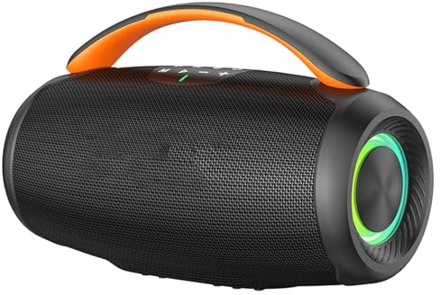 Luocute Altavoces Bluetooth Portátiles, Graves Potentes de 50 W con Altavoz Inalámbrico con Luces RGB, para Interiores y Exteriores (Black)