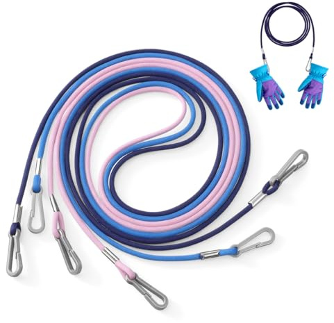 TEHAUX Clips pour Moufles D'enfants, Perte Corde pour Corde d'hiver Élastique Clips pour Et Manteaux, Attaches Élastiques pour D'hiver pour Bébés Et Tout-petits