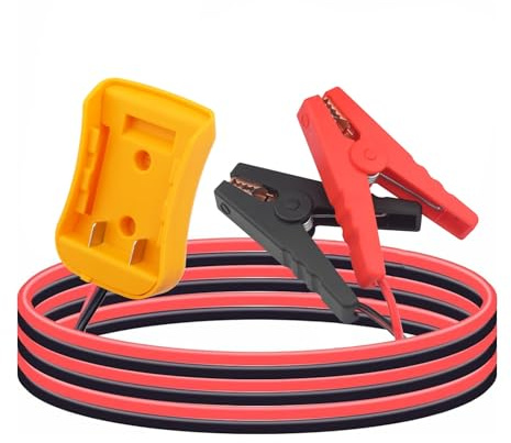 Leehitech 3M Jumper Cables with Adapter for DeWalt 20V Battery Jump Car Starter,with 11AWG Jump kit Cable for Automotive Booster Cable Adapter