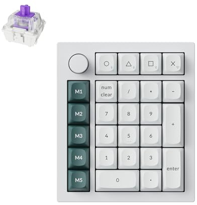 Keychron Q0 HE - Tastierino numerico magnetico wireless, 2,4 GHz/Bluetooth 5.1/Wired QMK, tastiera numerica sostituibile a caldo RGB con interruttore magnetico Gateron per laptop, Mac, Windows Linux