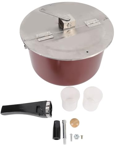 Stainless Steel Popcorn Popper, Hand Operated Popcorn Maker for Gas Stove and Induction Cooker, Homemade Movie Theater Popcorn Machine with Wooden Handle for Family Movie