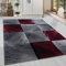 HomebyHome Teppich Wohnzimmer 160x230 cm Rot Moderne Kariert Design - Esszimmer und Schlafzimmer Teppich Kurzflor Teppich Extra Weich Pflegeleicht - Carpet Living Room Halı