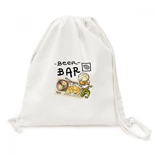 DIYthinker Steak Bar Frankreich Toast Bier Leinwand Rucksack Reisen Shopping Bags