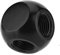 Richer-R G1/4 Innengewinde 4-Wege Tube, Messing PC-Wasserkühlung Tube Anschluss 180 Grad,G1 / 4 Sphärische Rohr Stecker für PC Wasserkühlung Schwarz/Silberig(Black)