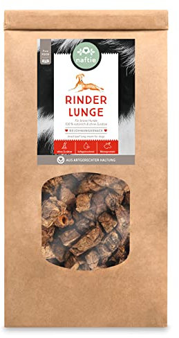naftie Kausnacks Rinderlunge getrocknet - für artige Hunde - Lungen-Würfel Trainings-Snacks Belohnungs-Leckerli - fettarm klein geruchsarm - 5X 250g