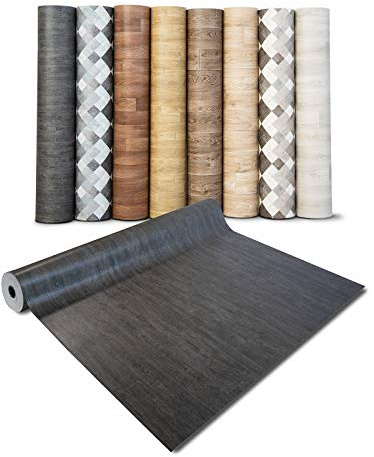 casa pura/Dalle PVC Adhesive/Sol Vinyle Autocollant Sol Vinyle/Imperméable Sol/Salle de Bain, Salon, Chambre et Toilette / 100 x 300 cm, Chêne Grisé