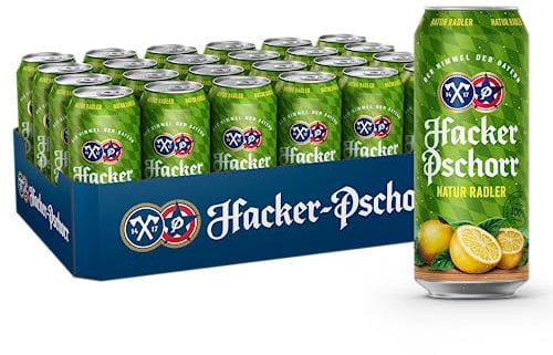 Hacker-Pschorr Natur Radler •Biermischgetränk Münchner Hell-Zitronenlimonade•EINWEG(24x0,5l)