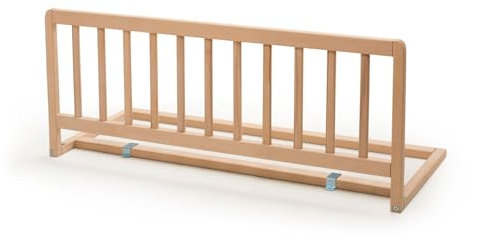 Geuther Bettschutzgitter Holz | Rausfallschutz Bett für Kinder | Bettgitter als Absturzsicherung Bett | Baby Rausfallschutz Elternbett, Rausfallschutz Kinderbett & Baby Bett in 140 cm Länge, Natur