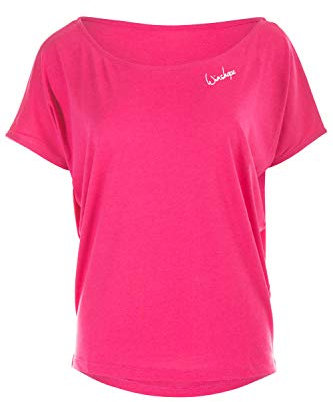WINSHAPE Maglia da Donna Ultra Leggera, alla Moda, a Maniche Corte, Mct002, Stile Danza, Fitness, Tempo Libero, Sport, Yoga, Allenamento, Maglietta, Deep-Rosa, S