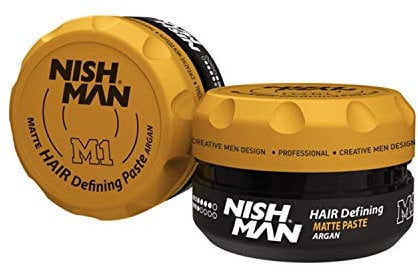 NISHMAN M1 Haardefinierende Paste Wax - Matte Paste Argan 100g - Mattes Finish, Starker Halt, Verleiht Volumen & Textur - Perfekt für Kurzes bis Mittellanges Haar