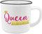 GRUSS & CO 45770 Becher mit Motivdruck Queen, New Bone Chi, rosa: Porzellan-Becher in nostalgischer Emaille-Optik