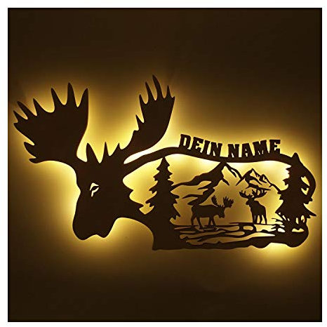 Namofactur Wand-Deko Natur + Name I Zum Geburtstag für Jäger Jagdverein Jagd Geschenke