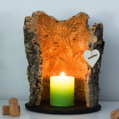 verKORKst Premium Windlicht aus Kork * AKTION EUR 62,00 * Kerzenhalter * hochwertige Dekoration für Weinflaschen und Kerzen * handmade in Germany