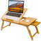 Laptop Lap Desk, COIWAI Laptop Desk for Bed, Bamboo Adjustable Angle and Height, Foldable Table Stand with Tablet Phone Slot, Drawer, Portable Tray for Kids Netebook Breakfast Work Study Reading