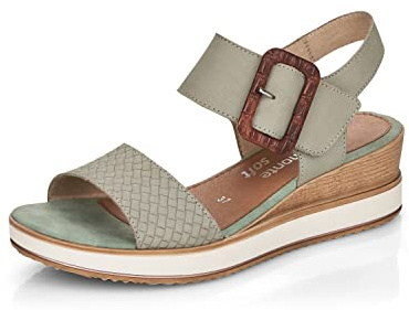 Remonte Damen Klassische Sandalen D6453, Frauen Sandalen,Sandaletten,Sommerschuhe,Freizeitschuhe,offene,Schuhe,Strandschuhe,bequem,grün,41 EU / 7.5 UK