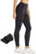 Comallan Damen Winter Thermo Leggings, Wasserdicht Lauf Sport Tights Laufhose Wanderhosen Training Hose Mit Fleece gefüttert und Taschen, Schwarz M
