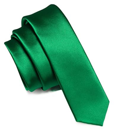 JEMYGINS Krawatte Herren Schmale 5CM Satin Grün in Seide Hochzeit Schlips