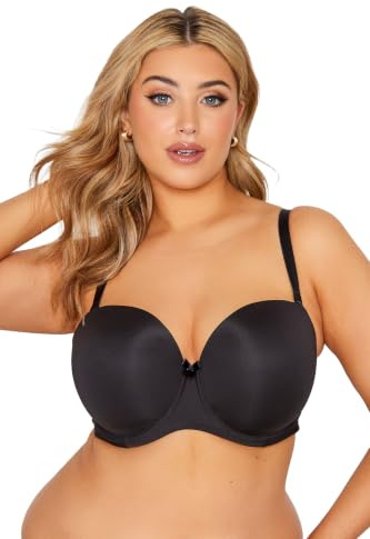 Yours Curve Moulded Underwired Full Cup Multiway Bra with Removable Straps - Women's - Plus Size Curve