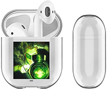 Head Case Designs Offizielle Green Lantern DC Comics Portrait Schluessel Kunst Durchsichtig Harte Kristall Handyhülle Hülle Huelle kompatibel mit Apple AirPods 1 1st Gen / 2 2nd Gen Charging Case