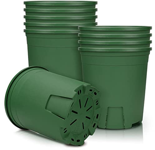 Muzhira Macetas,12.4cm 10pcs Plantador Plastico con Orificio de Drenaje, Control de Raíces, para Plantas de Bonsái de Interior Exterior Jardín - Verde