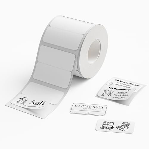 NIIMBOT Label Maker Tape für D101 Drucker, Thermo-Etikettenpapier für Home-Office-Organisation, wasserfeste Aufkleber (25x30MM) für Beschriftungsgeräte, weiß