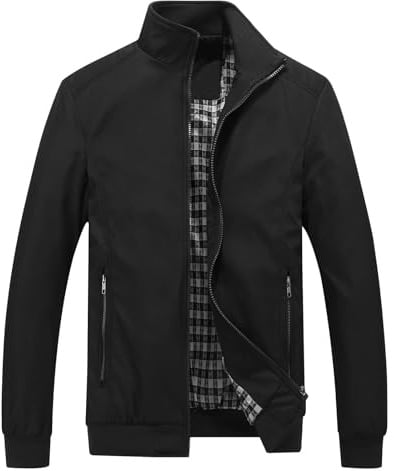 KUDORO Blouson Homme Léger Zippée Veste d'Extérieur Bomber de Couleur Uni