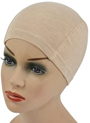 1 Stück Wig Cap Bambus Kappe unter Perücke zu Tragen Elastische Bambus Stoff Perückenkappe (Hellbraun)