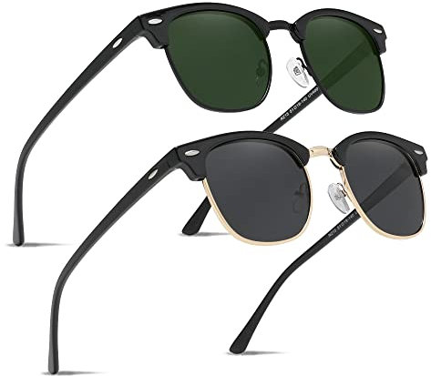 Ninesun verspiegelte halbrandlose polarisierte Sonnenbrille für Männer und Frauen Trendy Outdoor für Reisebrillen K129 (Schwarz G15/Schwarzgold)