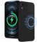 UEEBAI Flüssigsilikon Handyhülle zum kabellosen Aufladen für iPhone XR, Integrierte Magnete Kompatibel mit MagSafing Faster Charging Slim Fit Weiche Mikrofaserhülle - Schwarz