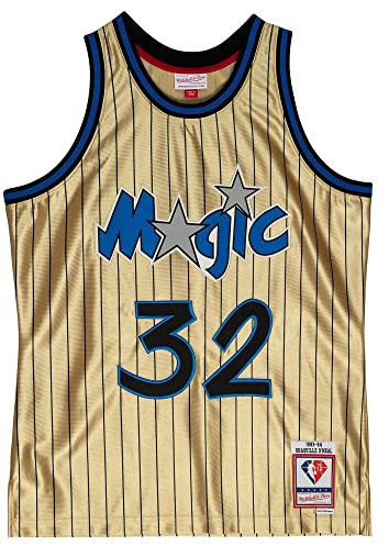 Mitchell & Ness NBA 75th Anniversary Swingman Jersey - #32 S. O'Neal - Orlando Magic, Gold, L