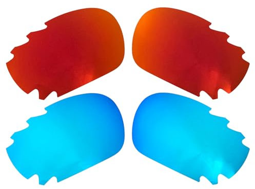 Verres de rechange polarisés pour lunettes de soleil Oakley Racing Jacket/Jawbone Vented, Rouge + bleu., 62*40mm