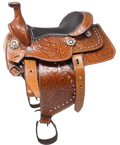 CHALLENGER Westernsattel aus Leder, 15,2 cm, dekorativ, florales Muster, 6801TN