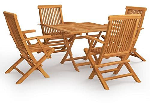 Yolola Sitzgruppe Garten Holz Essgruppe 4 Personen Gartenmöbel Set mit 4 Gartenstuhl Klappbar Gartenmöbel Essgruppe Gartengarnitur Holz Sitzgarnitur Gartentisch#5