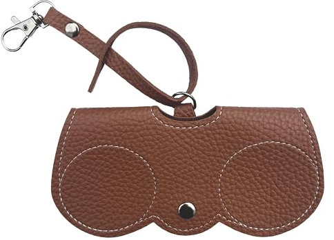 Nounex21 - Premium Sonnenbrillen Schutzetui, tragbares Brillenetui, modischer Sonnenbrillen-Halter, weiches PU-Leder, 12 Farben (Braun)