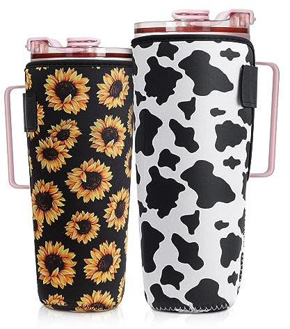 kwmobile 2X Funda para Vaso Termico - para Termo o Vaso de Café de Térmico de 1,18 L / 40 oz - Cobertor de Neopreno -
