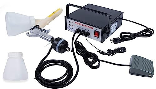 VIOLK Electric Powder Coating System Machine, Paint Spray Gun, Black, Handheld, Metal, 5 Stage Electrostatic, Ideal for Automotive, Marine, Home & Garden Applications