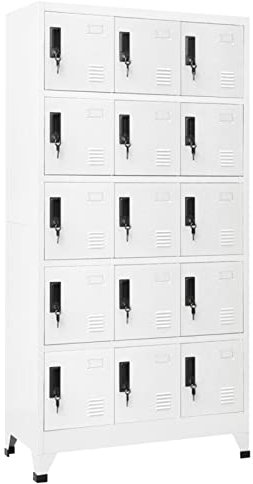 BULANED Schließfachschrank, Wertfachschrank, Fächerschrank, Schließfachschrank, Spinte Schrank, Schließfach, Aufbewahrungsschrã¤nke, Weiß 90x40x180 cm Stahl