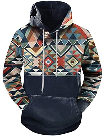 KONG JIMFAN Hoodie Herren Hoodies Männer Frauen Langarmshirt Herren Long Sleeve Sweatshirt Hoodie The Pullover 3D Kapuzenpullover Warm Hoodie Thickened Hoodie,Navy,XL