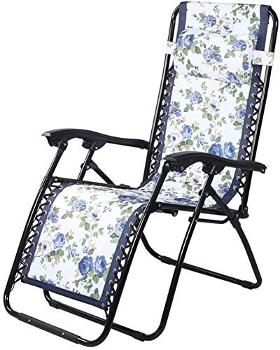 ANIFM Leichter Liegestuhl, klappbar, Bedruckt, für Zuhause, Outdoor, Mittagspause, Strandkorb, Lounge-Sessel, Sonnenliege, Balkon, Garten, Verstellbarer Winkel.(Farbe: Weiß) (Farbe: Weiß) Comfortable