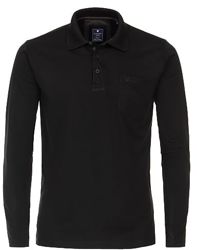 Redmond Polo-Shirt Langarm Uni nah 91 schwarz 3XL