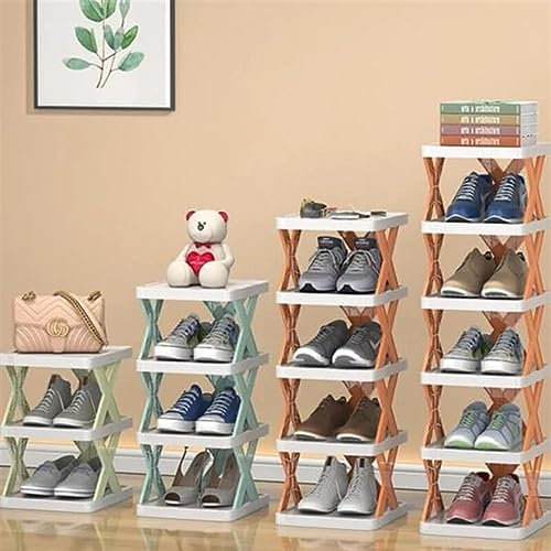 VBVARV Étagère À Chaussures Sur Pied Organisateur De Rangement De Chaussures Pour Placard Plastique Empilable Support De Chaussures Vertical,Blau,5 Layer