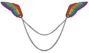 PrideGEO Regenbogen Brosche, LGBTQ+ Pride Pin Anstecker, kreatives Design für Kleider, Anzüge, Jacke, Taschen, Rucksäcke - Rainbow Wings