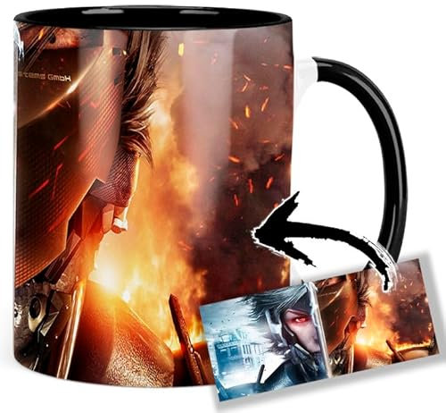 Metal Gear Rising Revengeance Raiden Tasse Innen & Henkel Schwarz Keramikbecher Mug