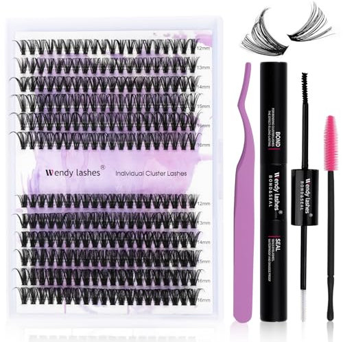 DIY Lash Extensions Set Cluster Lashes DIY Wimperverlängerung zu Hause Lash Bond and Seal DIY Wimpern Extensions Bond and Seal DIY Wimpern Cluster(40D+50D-D Curl)